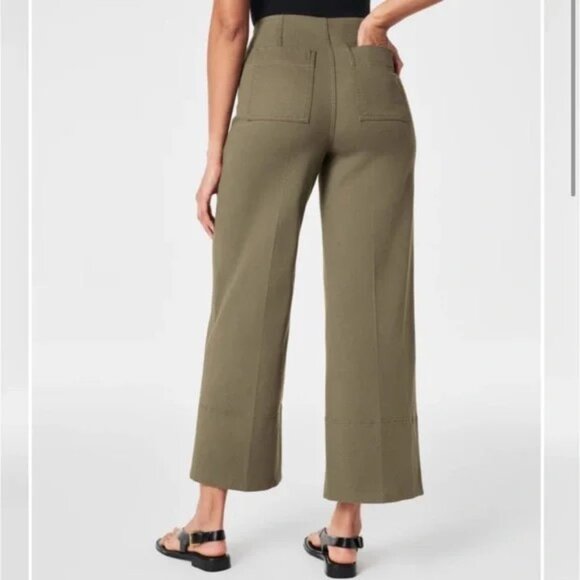 SPANX - NWT Stretch Twill Cropped Wide Leg Pant - Medium - Picture 2 of 5